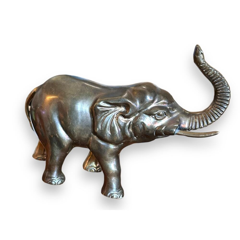 Vintage GATCO Solid Brass Elephant Figurine 8.6" x 2.7" and 6.5" tall
